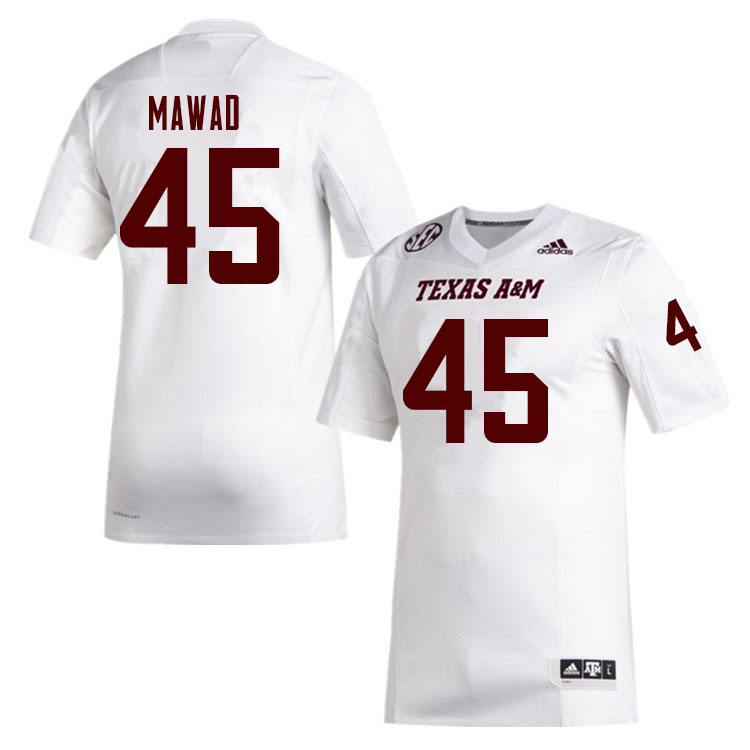 Men #45 Joe Mawad Texas A&M Aggies College Football Jerseys Sale-White